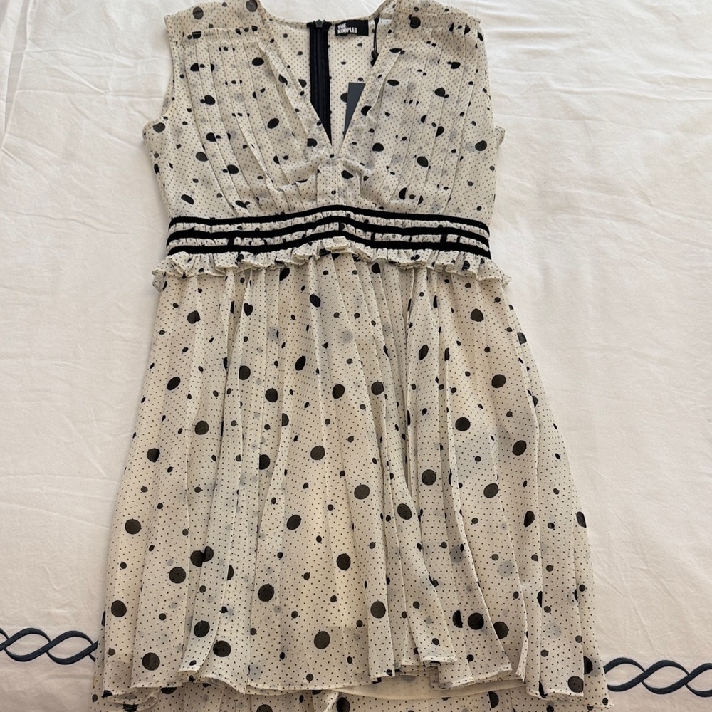 The Kooples Black and White Polka Dot Mini Dress